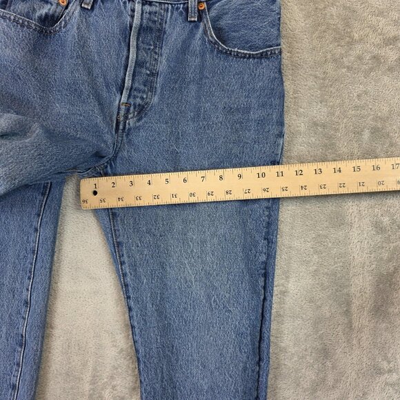 Levi's 501 Jeans Womens 27 Blue Denim Button Fly Straight Premium PC9 12501-0438 - Picture 6 of 16